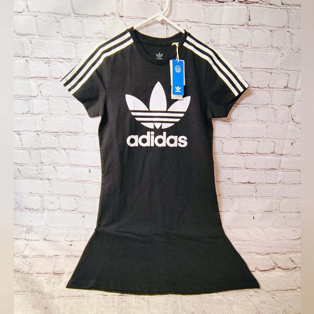 Adidas Trefoil Adicolor Dress Black White  14-15 Youth XL NWT Skater Y2K Tennis